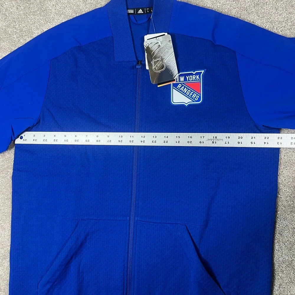Adidas‎ Mens Large Blue Zip Up New York Rangers NHL Performance Track Jacket NWT